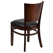 Flash Furniture Lacey Upholstered Restaurant Dining Chair in Walnut and Black