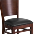 Flash Furniture Lacey Upholstered Restaurant Dining Chair in Walnut and Black