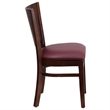 Flash Furniture Lacey Upholstered Restaurant Dining Chair in Walnut and Burgundy