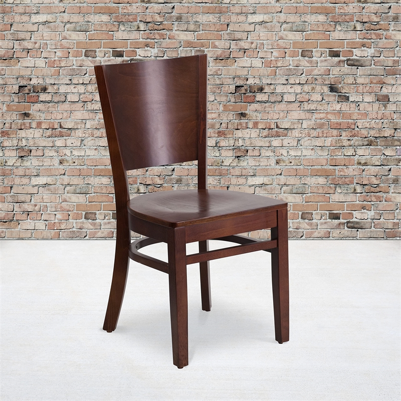 Flash Furniture Lacey Restaurant Dining Chair in Walnut