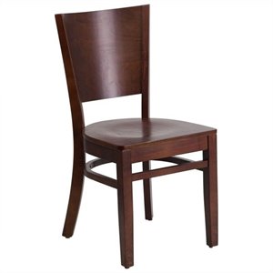 flash furniture lacey restaurant dining chair in walnut