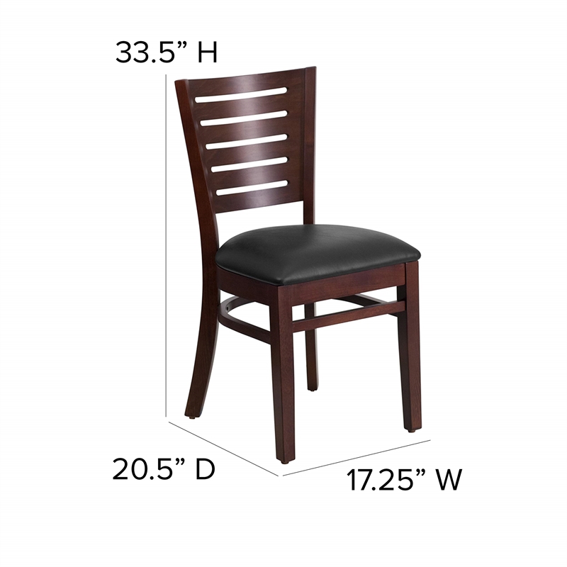 Flash Furniture Darby Upholstered Restaurant Dining Chair in Walnut and Black