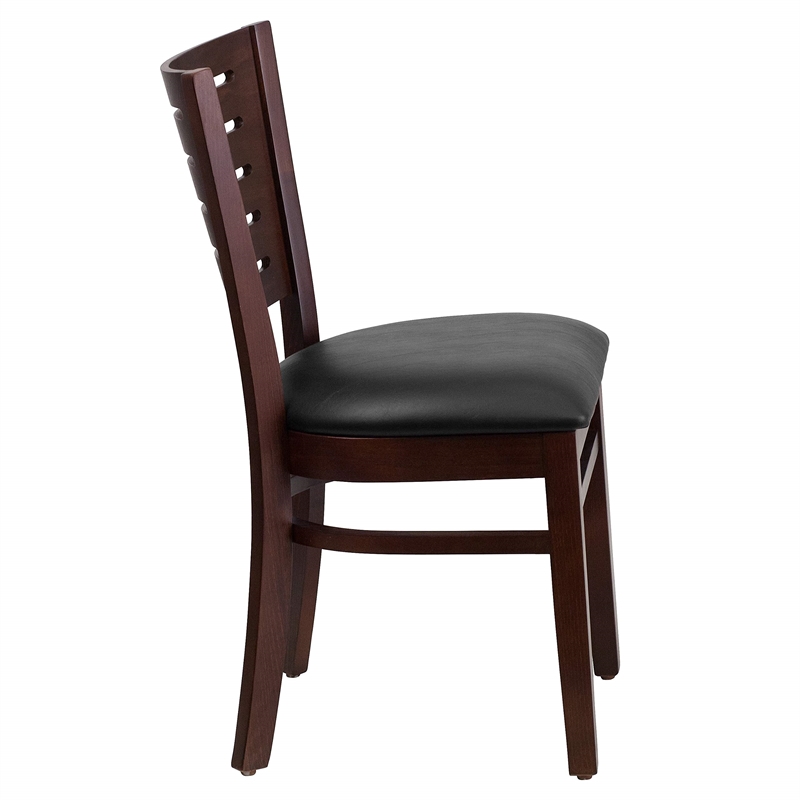 Flash Furniture Darby Upholstered Restaurant Dining Chair in Walnut and Black