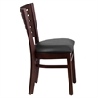 Flash Furniture Darby Upholstered Restaurant Dining Chair in Walnut and Black