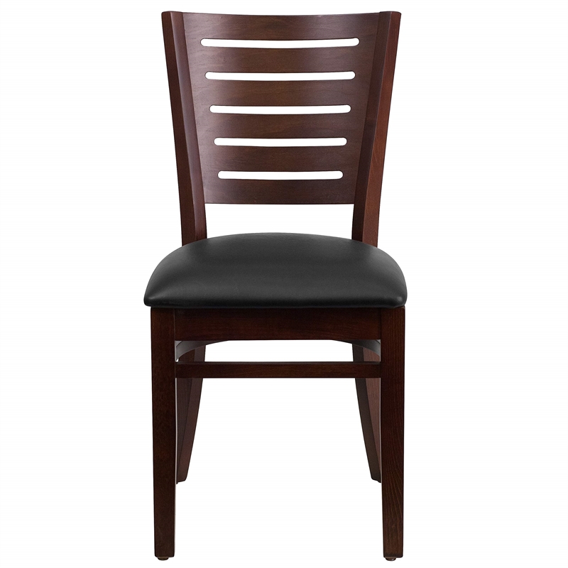Flash Furniture Darby Upholstered Restaurant Dining Chair in Walnut and Black