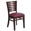 Flash Furniture Darby Upholstered Restaurant Dining Chair in Walnut and Burgundy