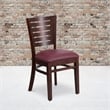 Flash Furniture Darby Upholstered Restaurant Dining Chair in Walnut and Burgundy