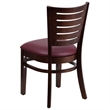 Flash Furniture Darby Upholstered Restaurant Dining Chair in Walnut and Burgundy