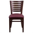 Flash Furniture Darby Upholstered Restaurant Dining Chair in Walnut and Burgundy