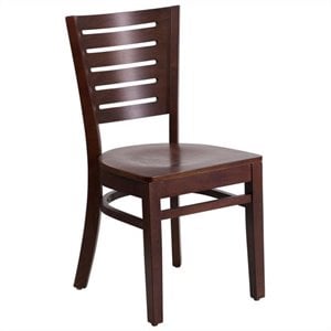 flash furniture darby restaurant dining chair in walnut
