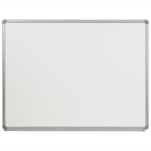 flash furniture contemporary aluminum framed porcelain magnetic dry erase marker board in white