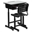 Flash Furniture 2 Piece Classroom Desk Set in Black and Natural