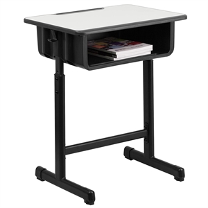 Flash Furniture Student Desk in Black and Gray