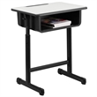 Flash Furniture Student Desk in Black and Gray