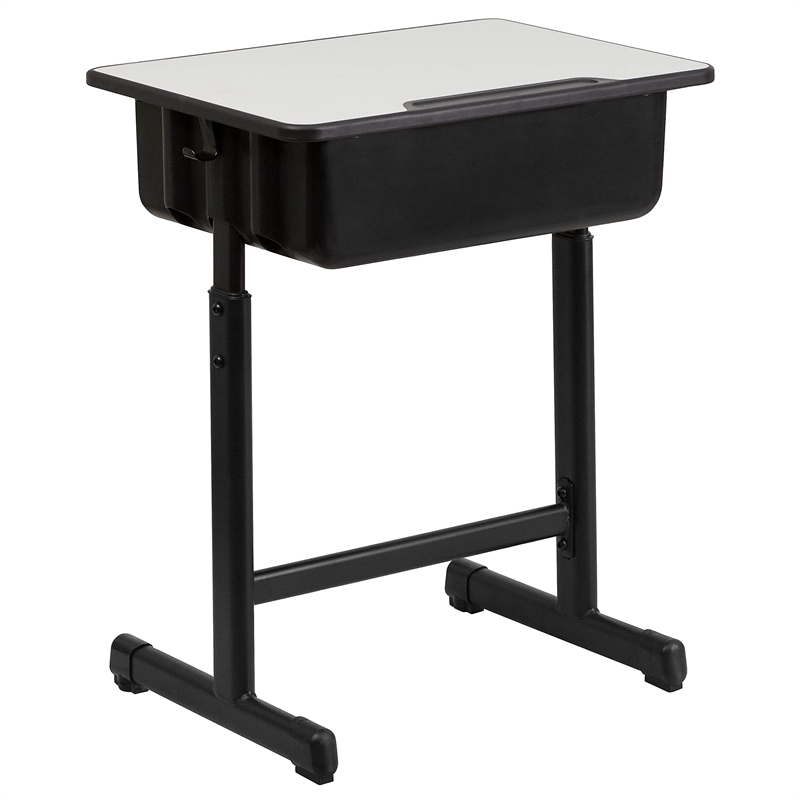 Flash Furniture Student Desk in Black and Gray