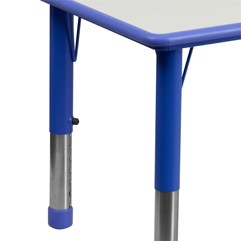 Flash Furniture Plastic Activity Table Set with 6 School Stacking Chairs in Blue