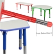 Flash Furniture Plastic Activity Table Set with 6 School Stacking Chairs in Blue