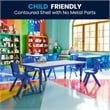 Flash Furniture Plastic Activity Table Set with 6 School Stacking Chairs in Blue