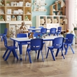 Flash Furniture Plastic Activity Table Set with 6 School Stacking Chairs in Blue