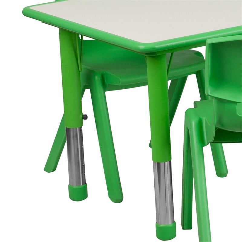 Flash furniture adjustable rectangular plastic discount activity table set with 6 chairs