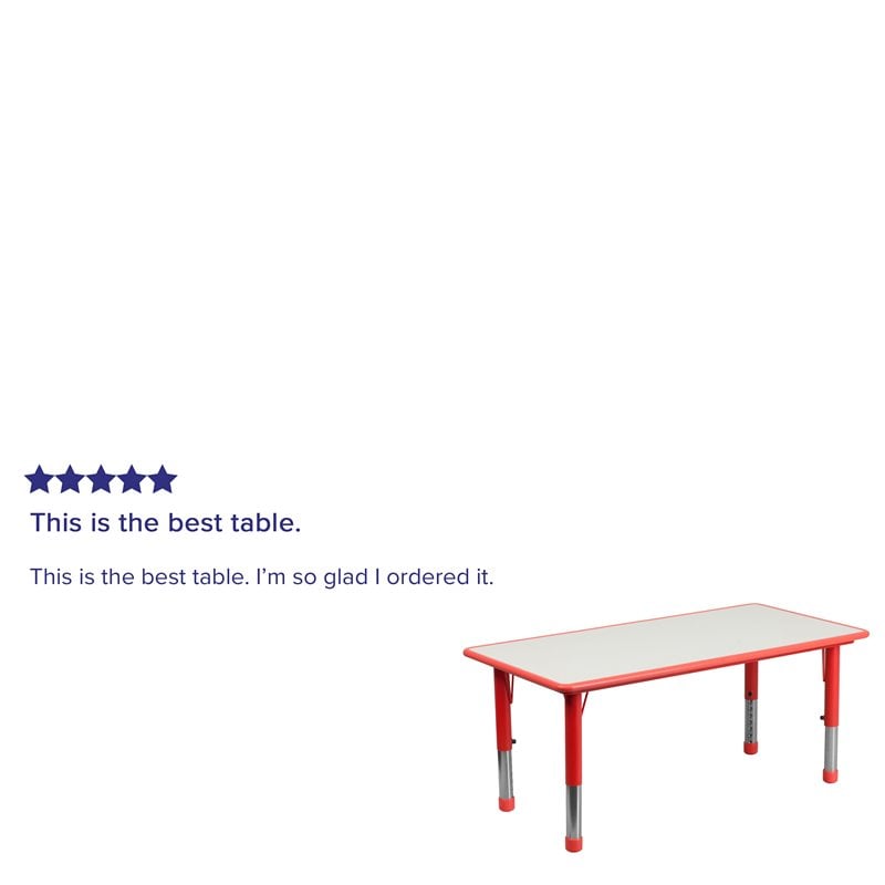 Flash Furniture Plastic Activity Table in Red