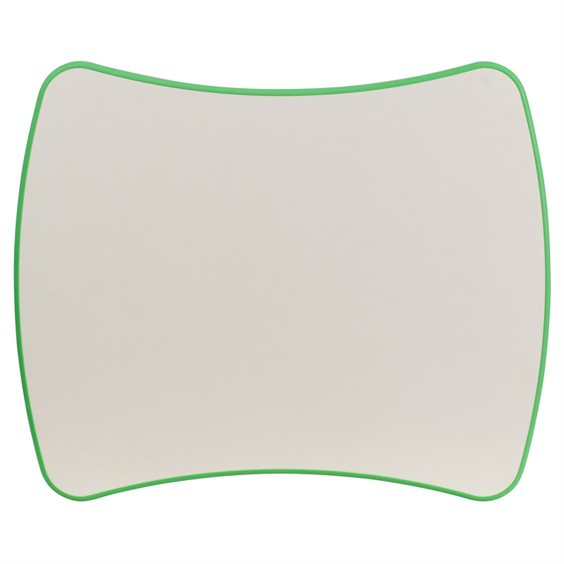Flash Furniture Curved Rectangular Plastic Activity Table in Green