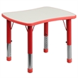 Flash Furniture Curved Rectangular Plastic Activity Table in Red