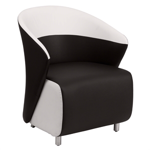 Flash Furniture Reception Chair with White Detailing in Black