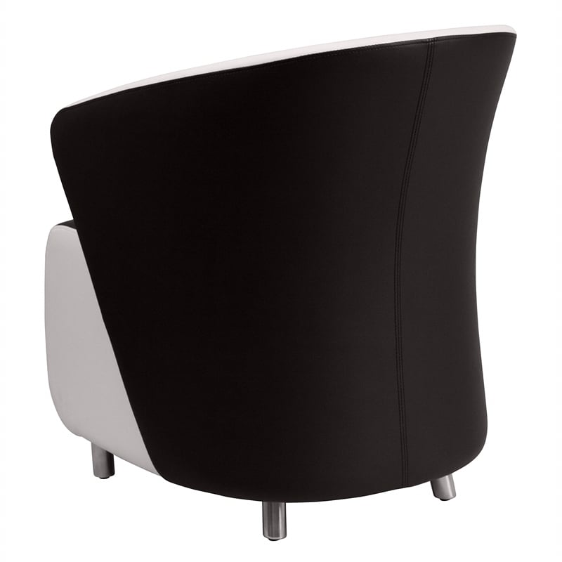 Flash Furniture Reception Chair with White Detailing in Black