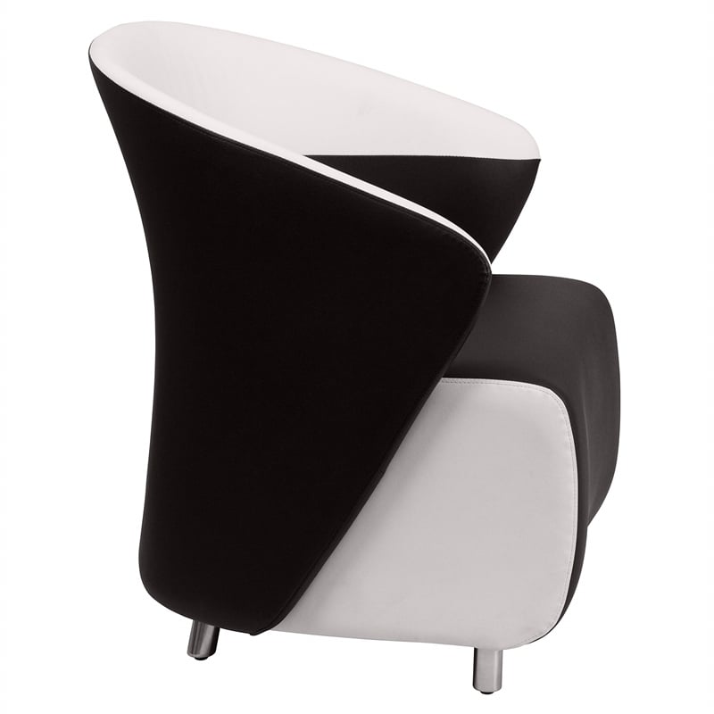Flash Furniture Reception Chair with White Detailing in Black