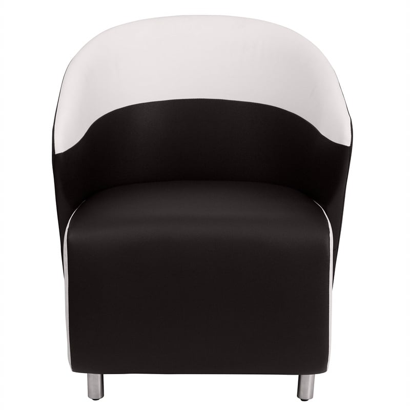 Flash Furniture Reception Chair with White Detailing in Black