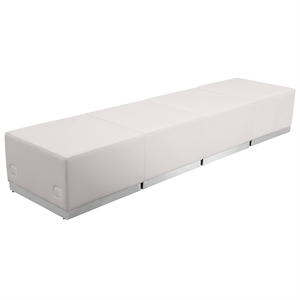 Flash Furniture Hercules Alon 4 Piece Reception Seating in White