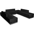 Flash Furniture Hercules Alon 7 Piece Reception Seating in Black