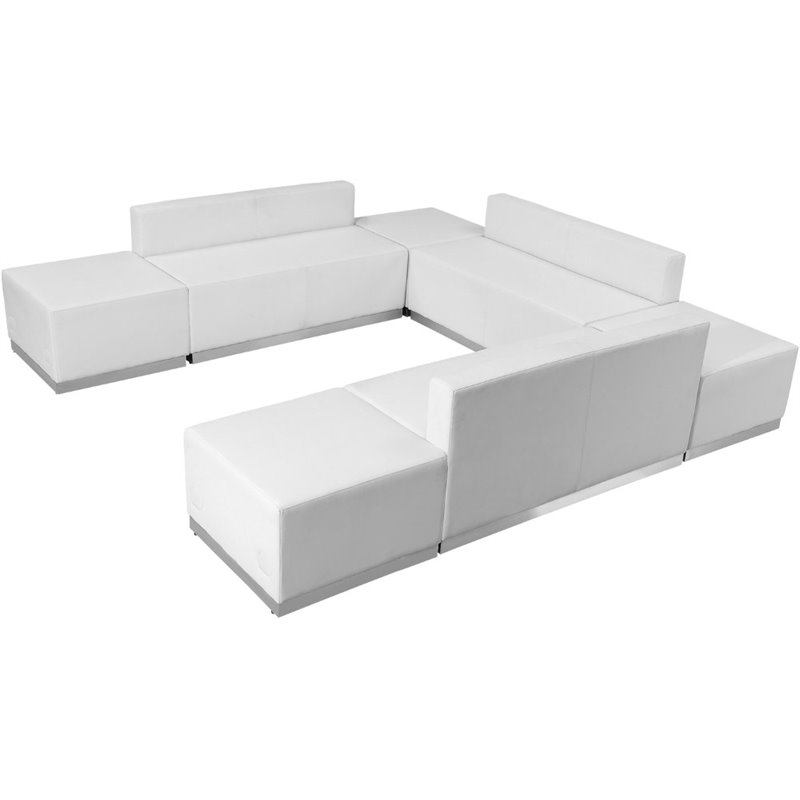 Flash Furniture Hercules Alon 7 Piece Reception Seating in White