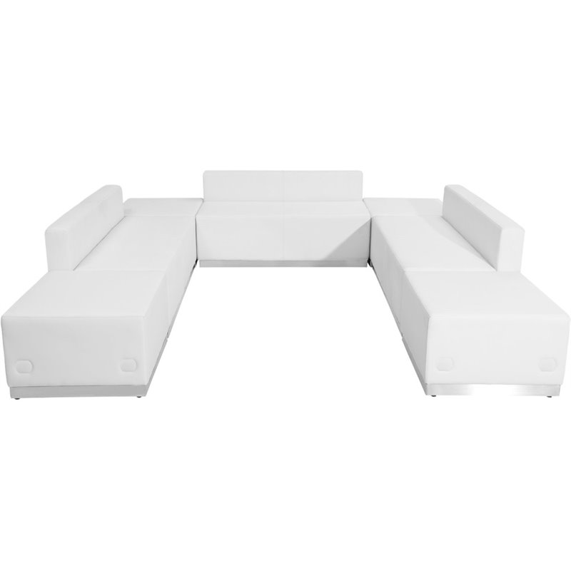Flash Furniture Hercules Alon 7 Piece Reception Seating in White