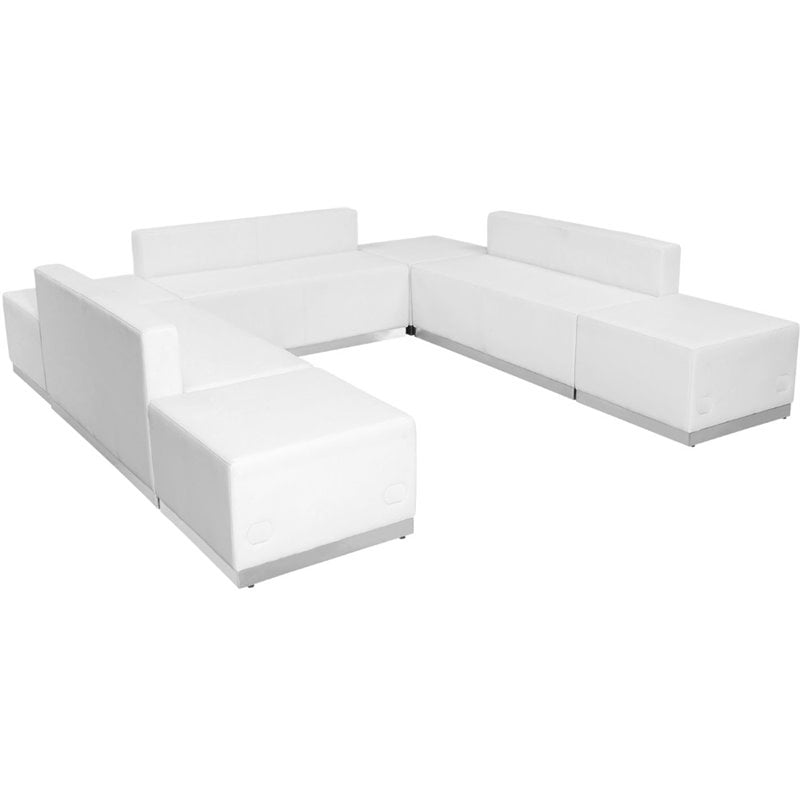 Flash Furniture Hercules Alon 7 Piece Reception Seating in White