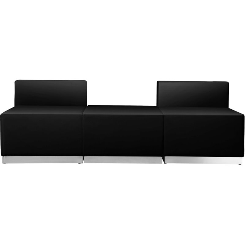 Flash Furniture Hercules Alon 3 Piece Reception Seating in Black
