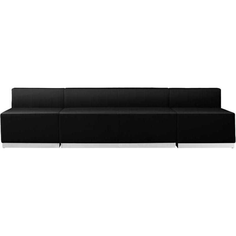 Flash Furniture Hercules Alon 3 Piece Reception Seating in Black