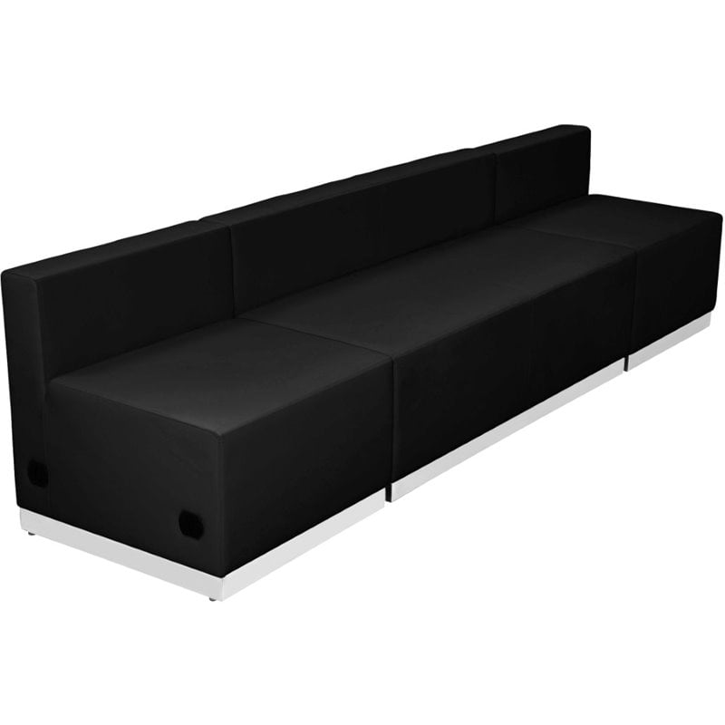 Flash Furniture Hercules Alon 3 Piece Reception Seating in Black