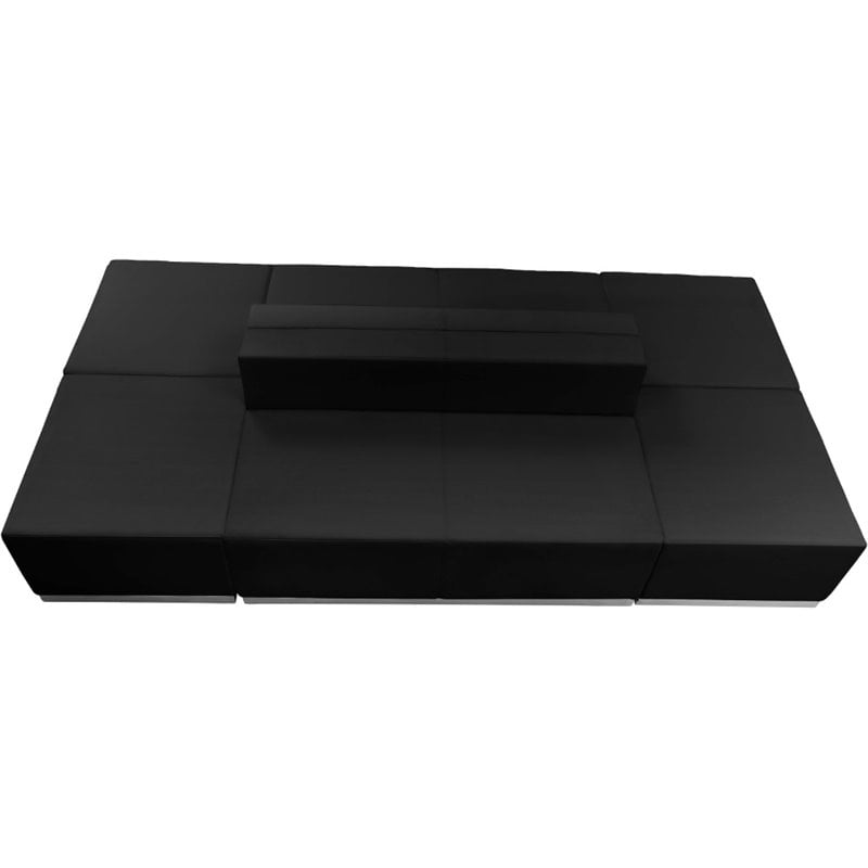 Flash Furniture Hercules Alon 6 Piece Reception Seating in Black