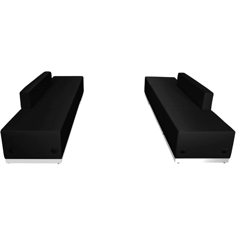 Flash Furniture Hercules Alon 6 Piece Reception Seating in Black