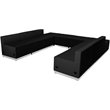 Flash Furniture Hercules Alon 8 Piece Reception Seating in Black