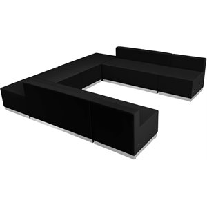flash furniture hercules alon 8 piece contemporary leather reception sectional (710-set)
