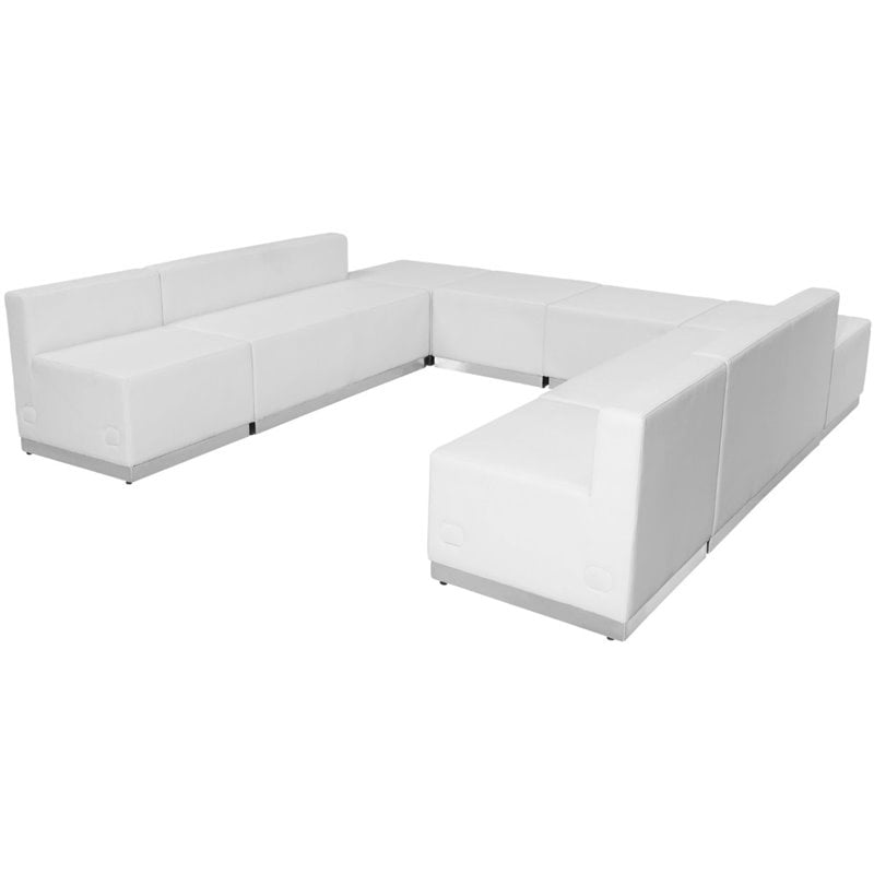 Flash Furniture Hercules Alon 8 Piece Reception Seating in White