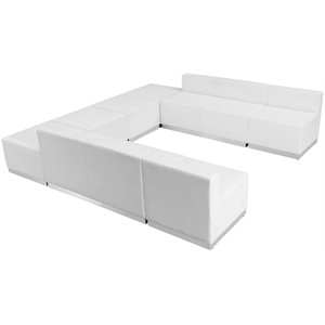 flash furniture hercules alon 8 piece contemporary leather reception sectional (710-set)