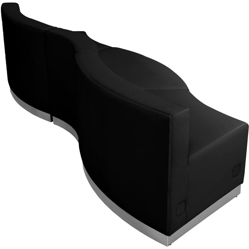 Flash Furniture Hercules Alon 3 Piece Reception Seating in Black