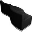 Flash Furniture Hercules Alon 3 Piece Reception Seating in Black