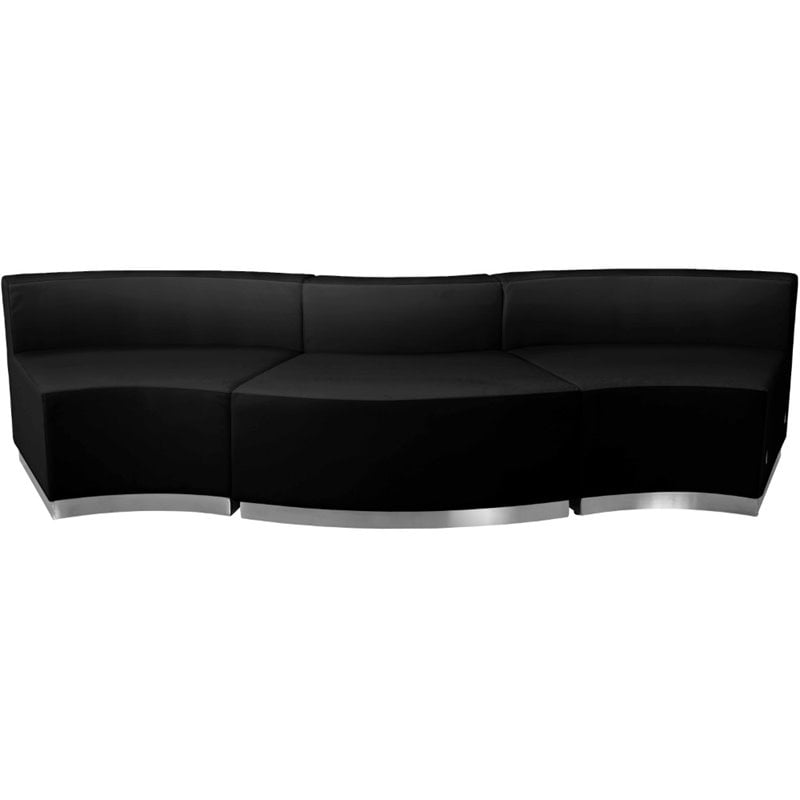 Flash Furniture Hercules Alon 3 Piece Reception Seating in Black