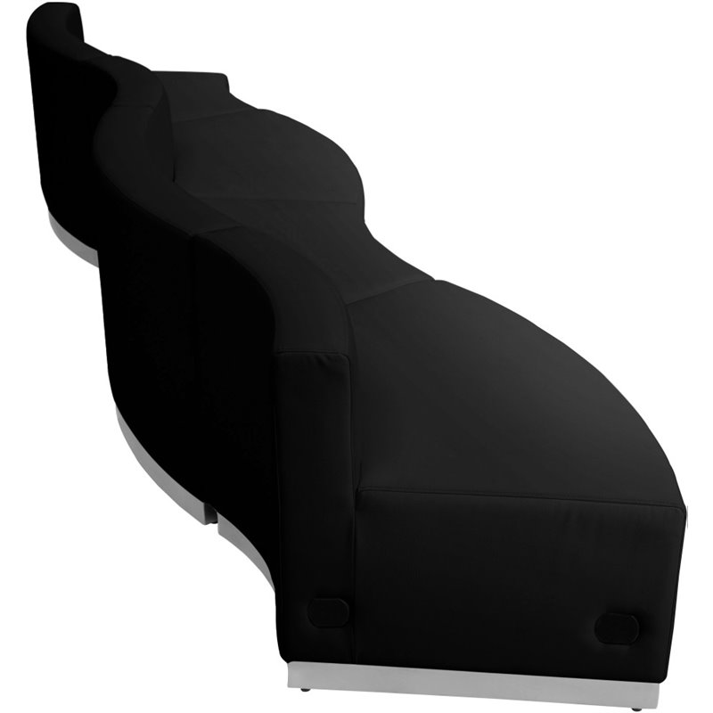 Flash Furniture Hercules Alon 4 Piece Reception Seating in Black