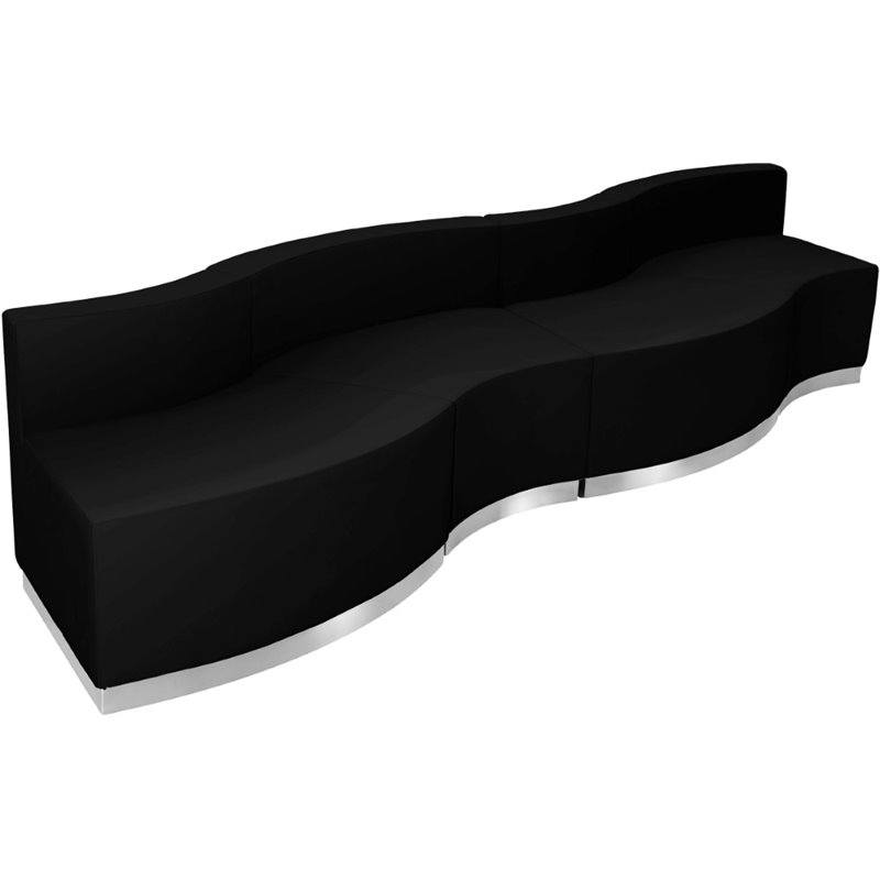 Flash Furniture Hercules Alon 4 Piece Reception Seating in Black